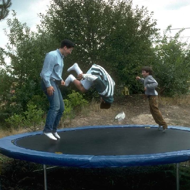 Zach, Simon (upsidedown) with Johnny in 1992