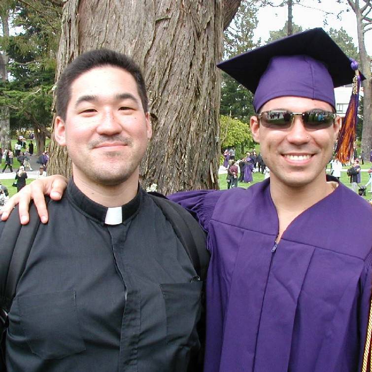 Zachary with Simon at his SFSU graduation in 2002