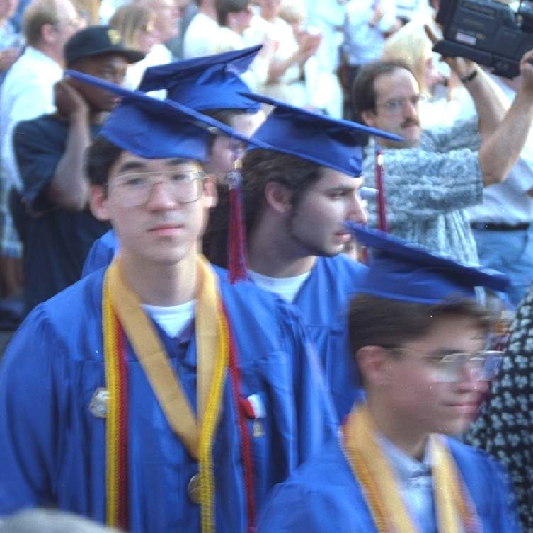 Zachary graduating from Tam High in 1993 (Robbie in front)
