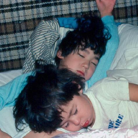 Zachary and Peter napping in Eugene in 1982
