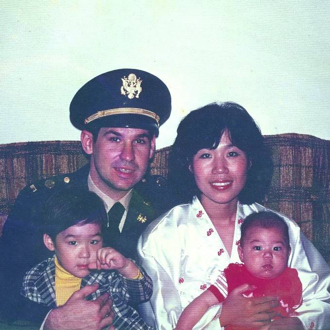 Family on couch at Fort Leonard Wood in 1977
