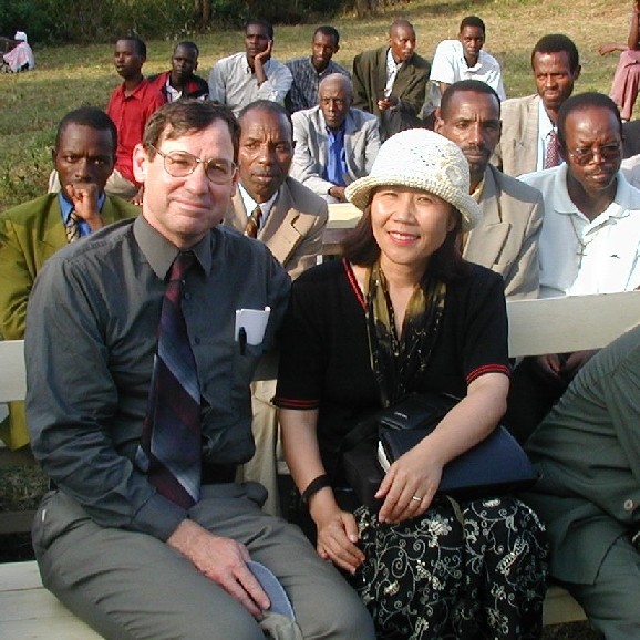 Chris and Kim in Butare, Rwanda, in 2001