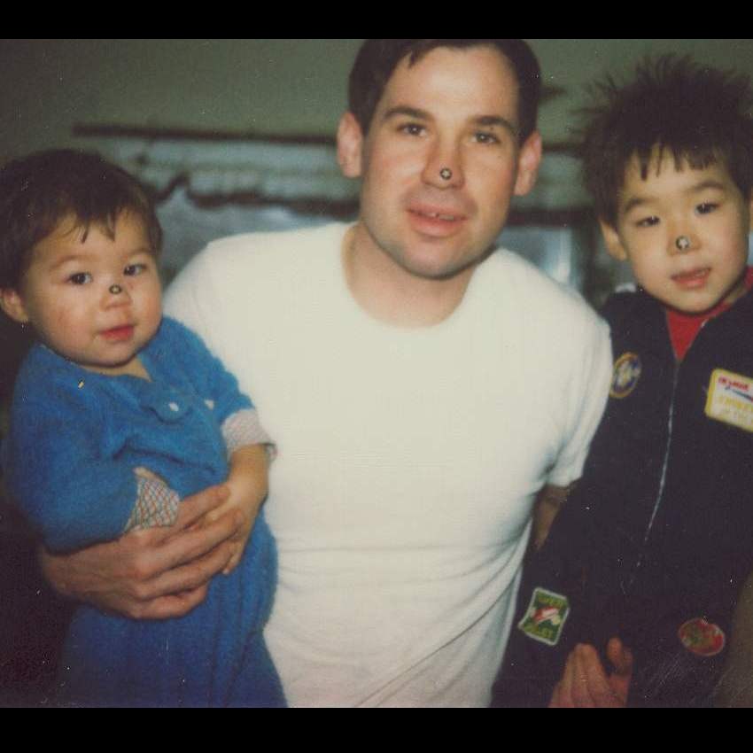 Chris with kids in FLW in 1979