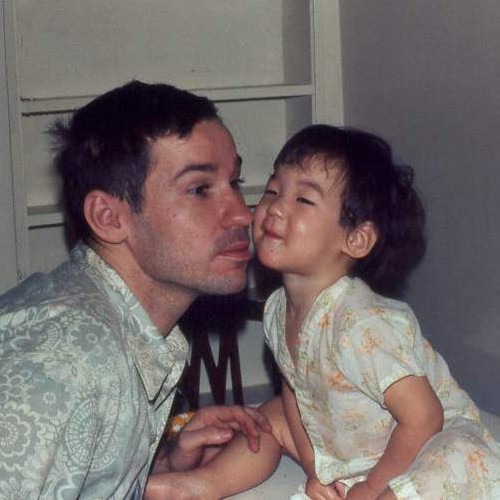 Zachary giving a kiss to his dad ~ 1976