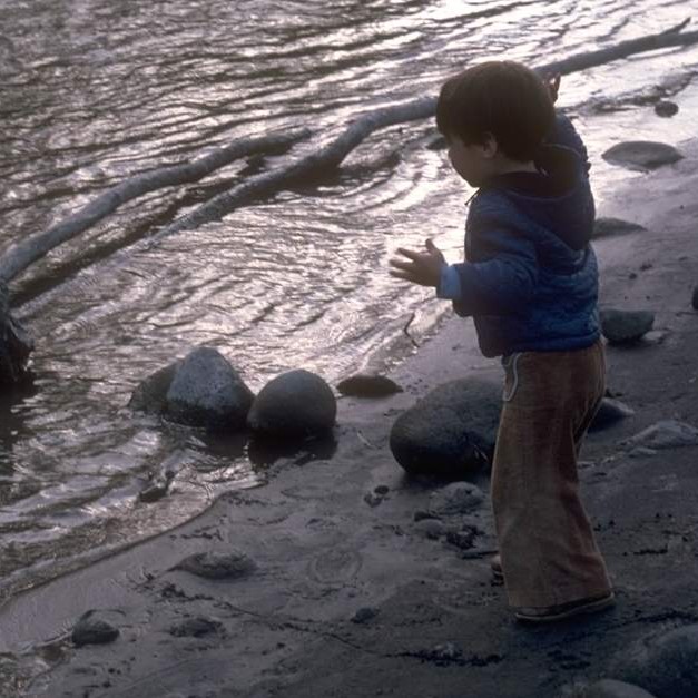 Zachary tossing stone at Ecola State Park~ 1976